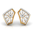floral cluster diamond stud earrings in yellow gold