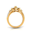 floral halo cocktail diamond ring in yellow gold