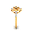 floral oval lab-grown diamond ring yellow gold