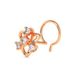 Rose Gold Floral Round Bezel Lab-Grown Diamond Stud Nosepin