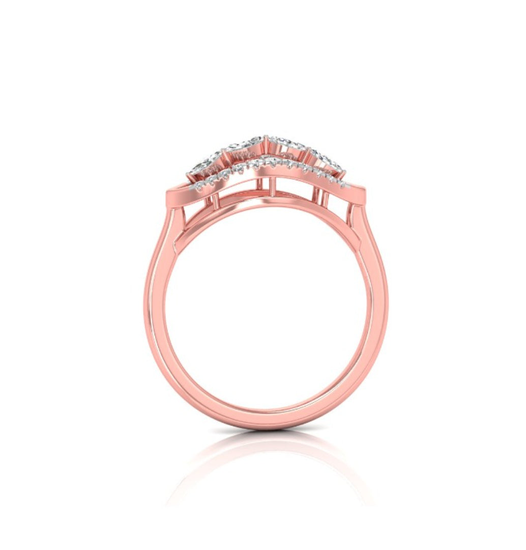 four marquise cut diamond ring in rose gold
