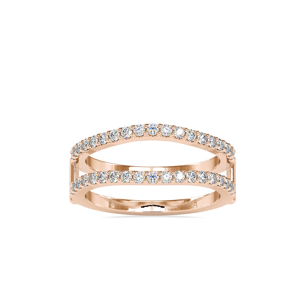 pave half eternity lab-grown diamond ring in rose gold