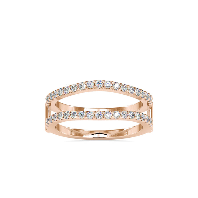 pave half eternity lab-grown diamond ring in rose gold
