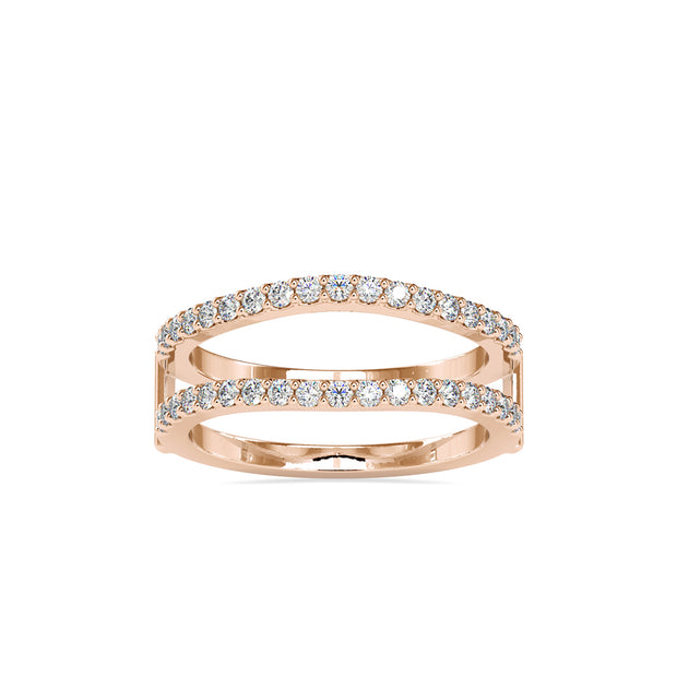 pave half eternity lab-grown diamond ring in rose gold