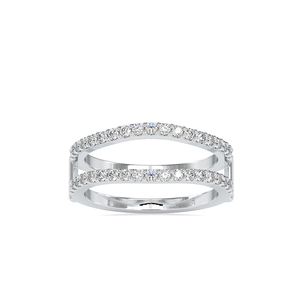 pave half eternity lab-grown diamond ring in white gold
