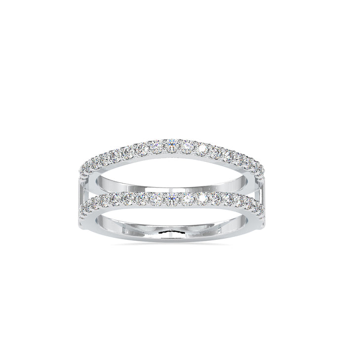 pave half eternity lab-grown diamond ring in white gold