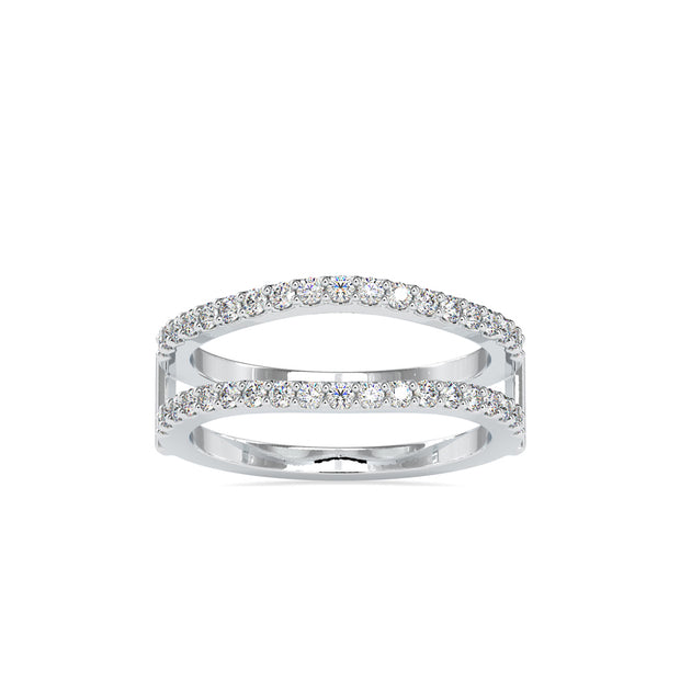 pave half eternity lab-grown diamond ring in white gold