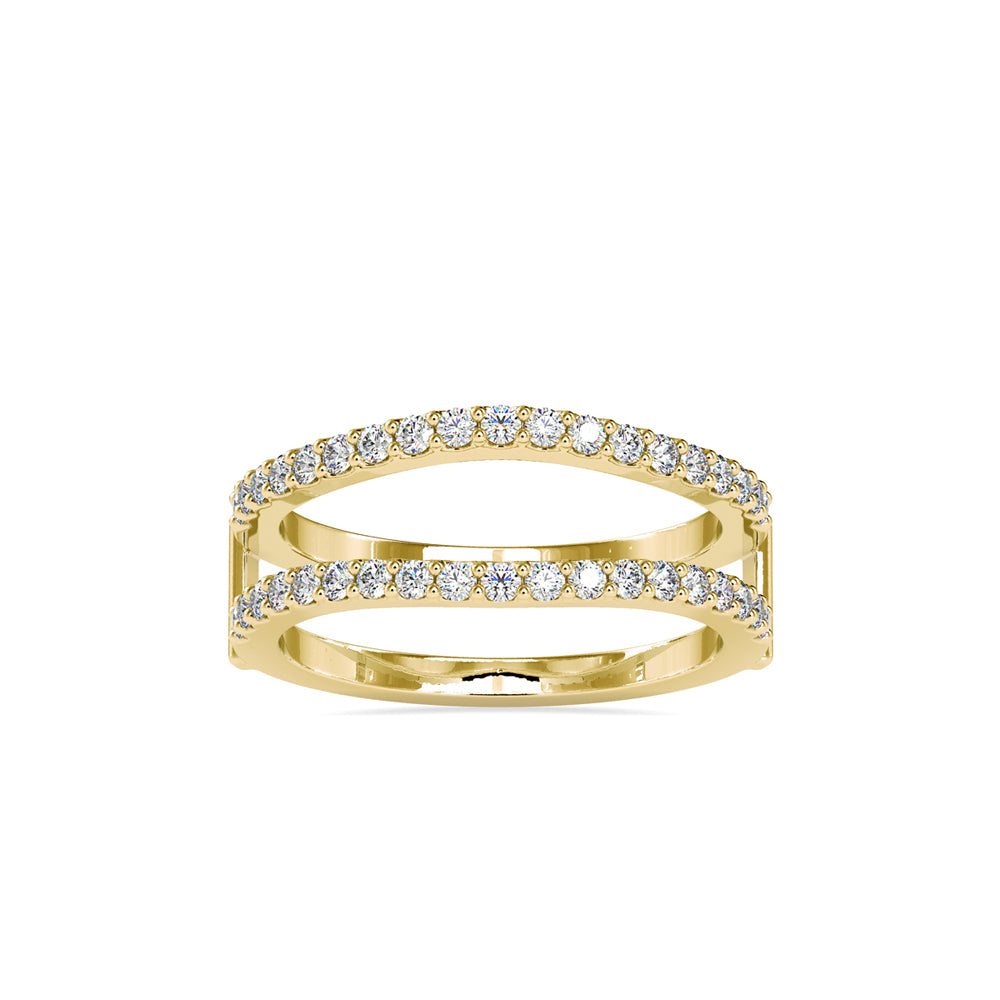 pave half eternity lab-grown diamond ring in yellow gold