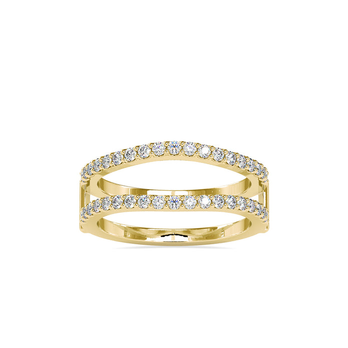pave half eternity lab-grown diamond ring in yellow gold