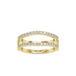 pave half eternity lab-grown diamond ring in yellow gold