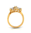 halo floral cocktail diamond ring in yellow gold