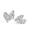 heart cluster diamond stud earrings in white gold