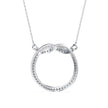 infinity round pave diamond pendant necklace in white gold