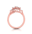 lattice design round cut diamond ring in rose gold