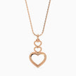 layered heart diamond pendant necklace in rose gold