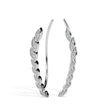 leaf shaped diamond climber earrings in white gold