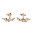 leaf cluster diamond stud earrings in rose gold