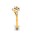 leafy wave marquise diamond ring in yellow gold