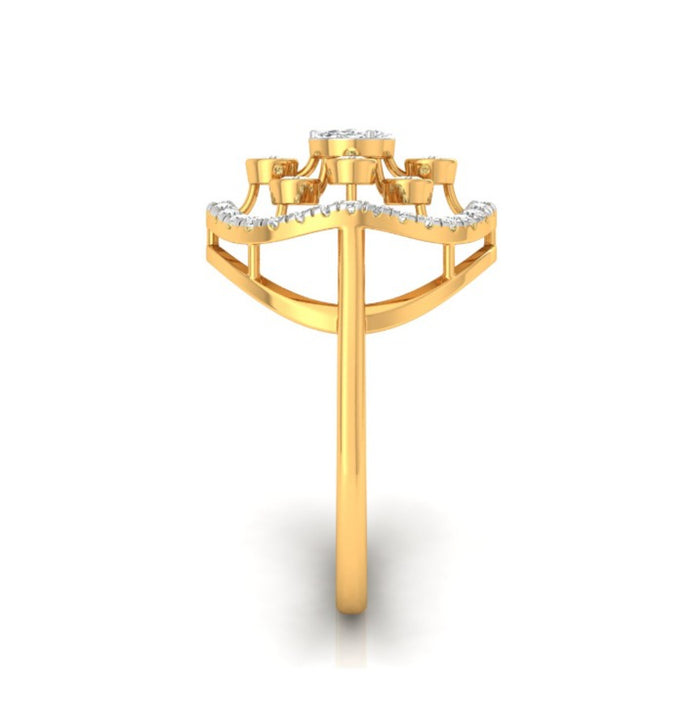 marquise cluster diamond ring in yellow gold