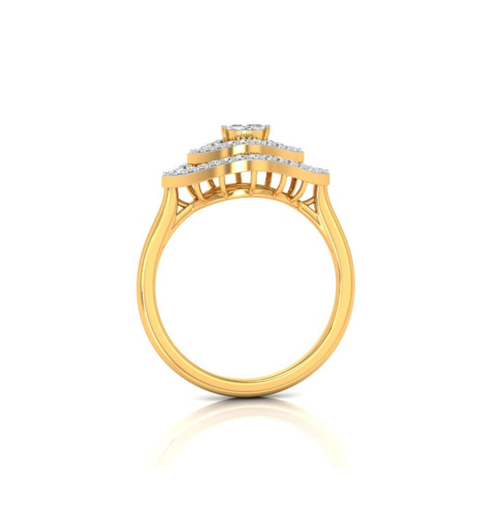 marquise cut double halo diamond ring in yellow gold