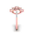 marquise floral shield cluster lab-grown diamond rose gold ring