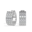 multi row pave diamond hoop earrings in white gold