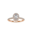 oval halo lab-grown diamond ring in rose gold