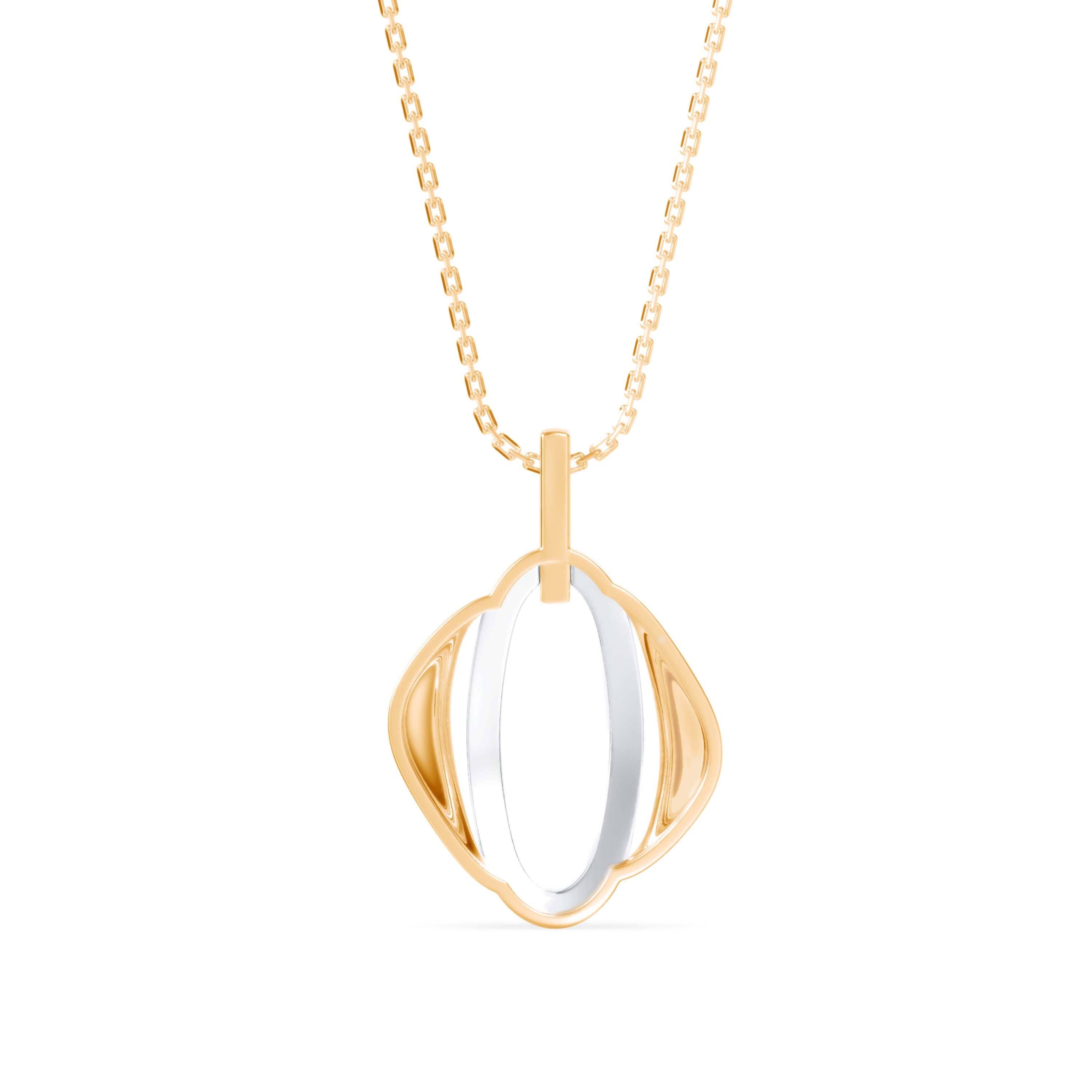 oval shape pave diamond pendant necklace in yellow gold