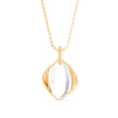 oval shape pave diamond pendant necklace in yellow gold