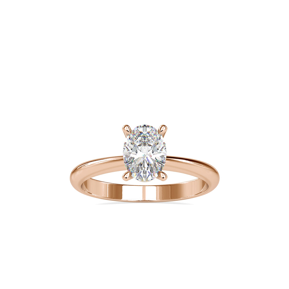 oval solitaire lab-grown diamond ring in rose gold