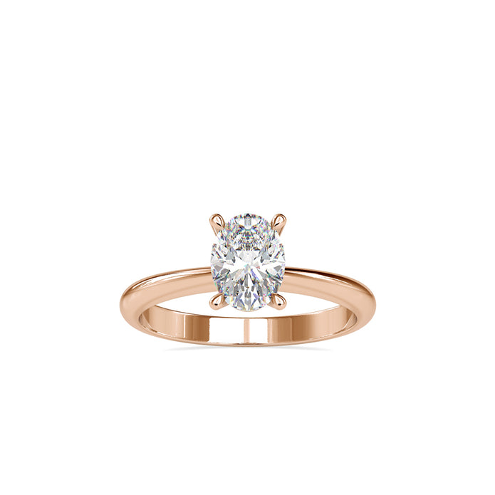 oval solitaire lab-grown diamond ring in rose gold