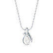 swirl pear prong lab-grown diamond pendant necklace in white gold