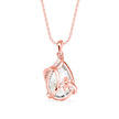 pear solitaire diamond pendant necklace in rose gold
