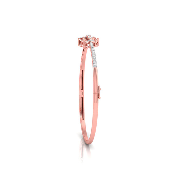 pear two stone diamond bracelet in rose gold