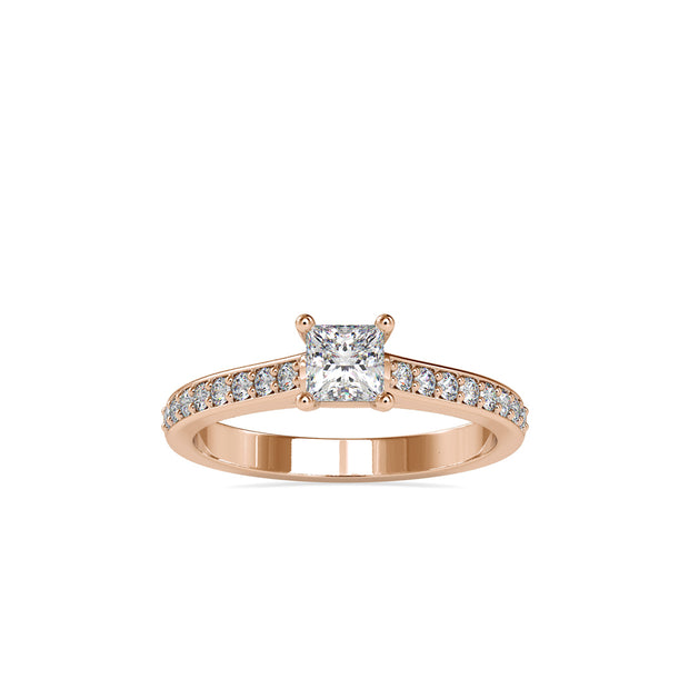 princess prong lab-grown diamond ring in rose gold