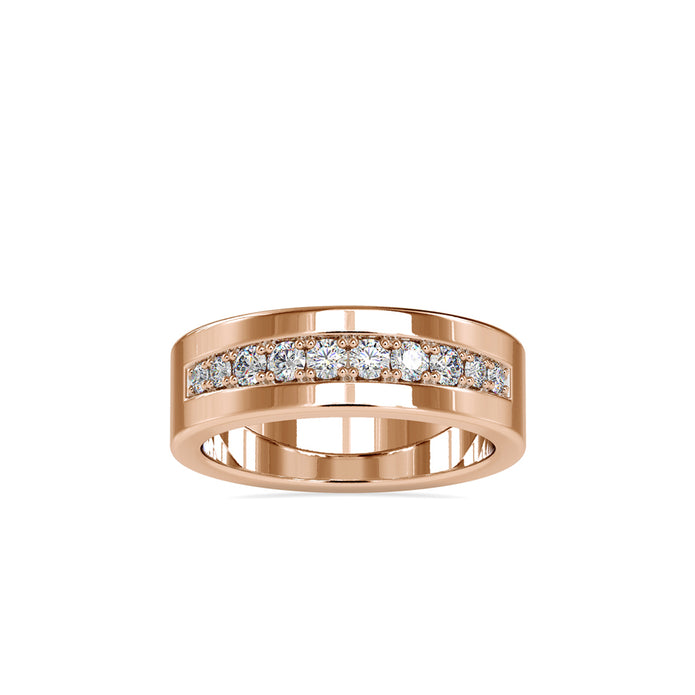 prong channel set lab-grown diamond ring in rose gold