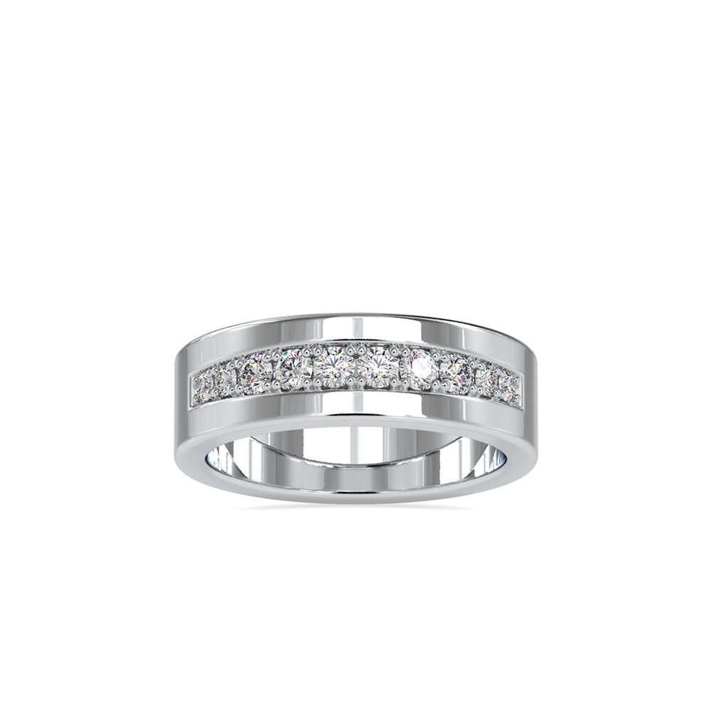 prong channel set lab-grown diamond ring in white gold