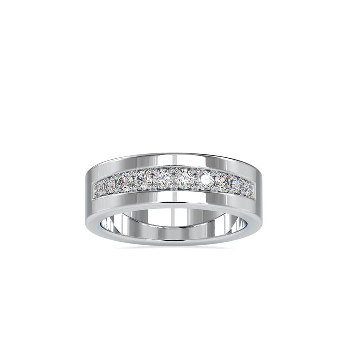 prong channel set lab-grown diamond ring in white gold