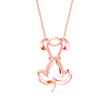 puppy love shape diamond pendant necklace in rose gold