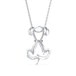 puppy love shape diamond pendant necklace in white gold