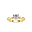 round cut solitaire lab-grown diamond ring in yellow gold