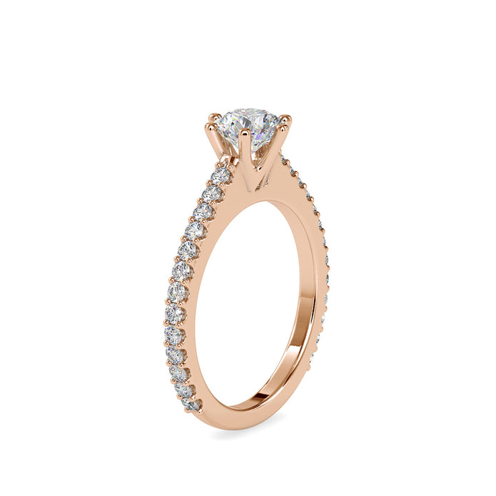 round solitaire lab-grown diamond ring in rose gold