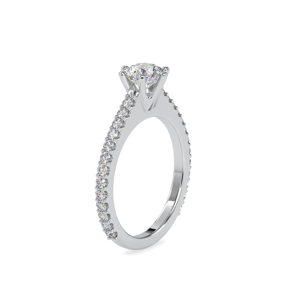 round solitaire lab-grown diamond ring in white gold