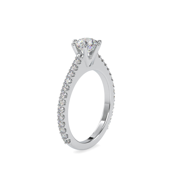 round solitaire lab-grown diamond ring in white gold