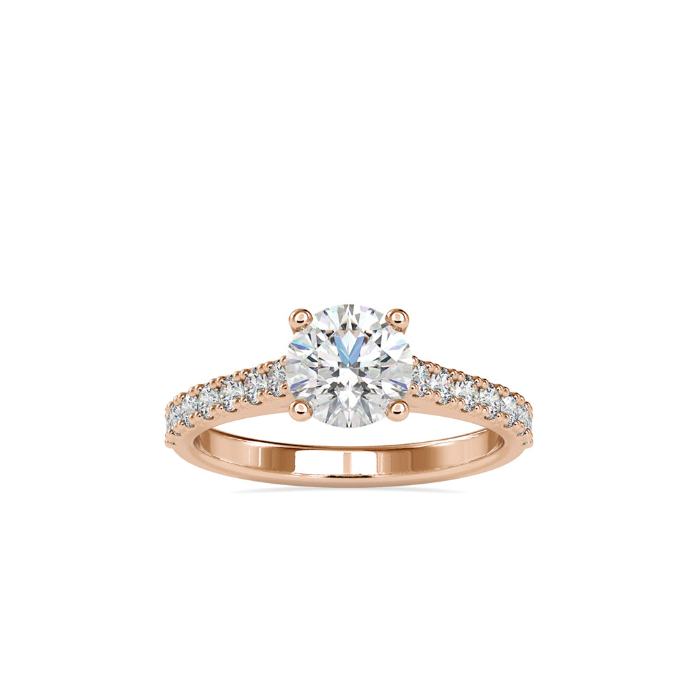 round solitaire lab-grown diamond ring in rose gold