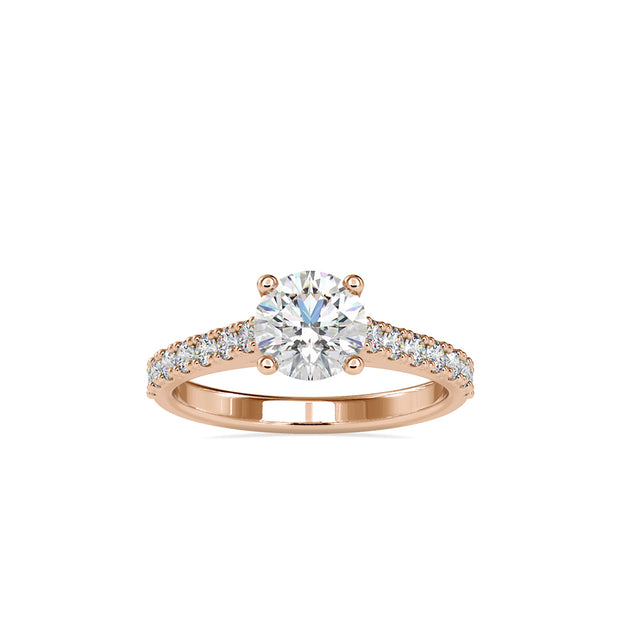 round solitaire lab-grown diamond ring in rose gold