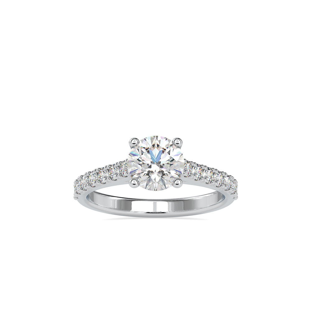 round solitaire lab-grown diamond ring in white gold