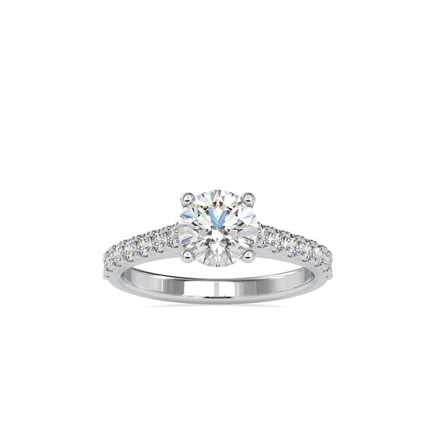 round solitaire lab-grown diamond ring in white gold
