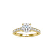 round solitaire lab-grown diamond ring in yellow gold