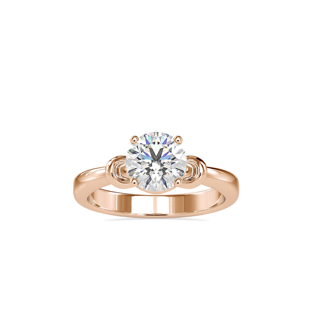 round cut solitaire lab-grown diamond ring in rose gold